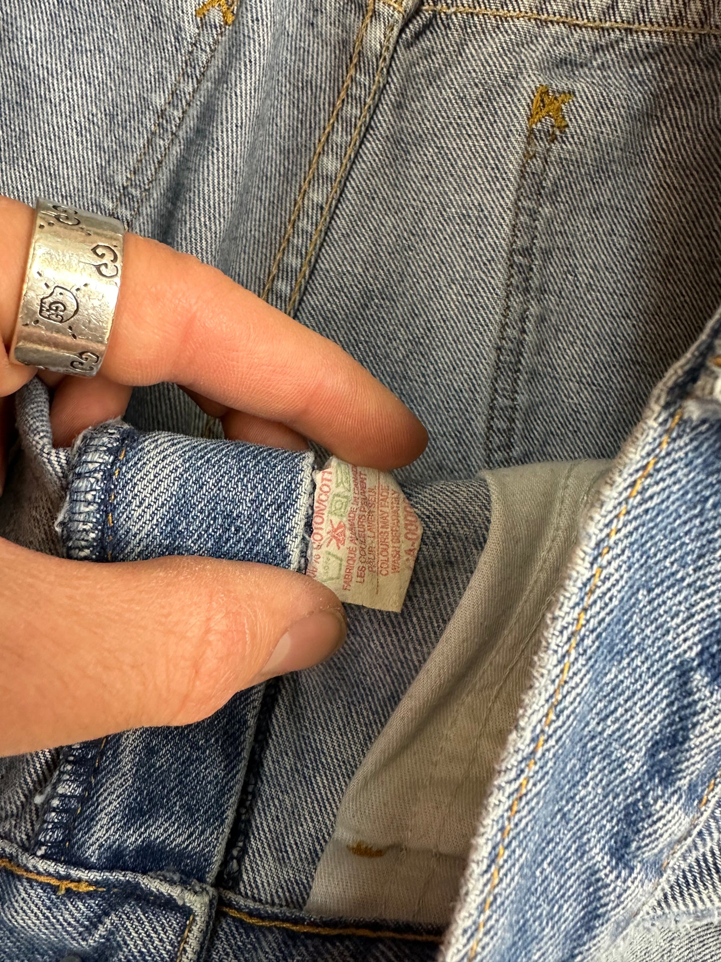 80s Lee Distressed Light Wash Denim 33"