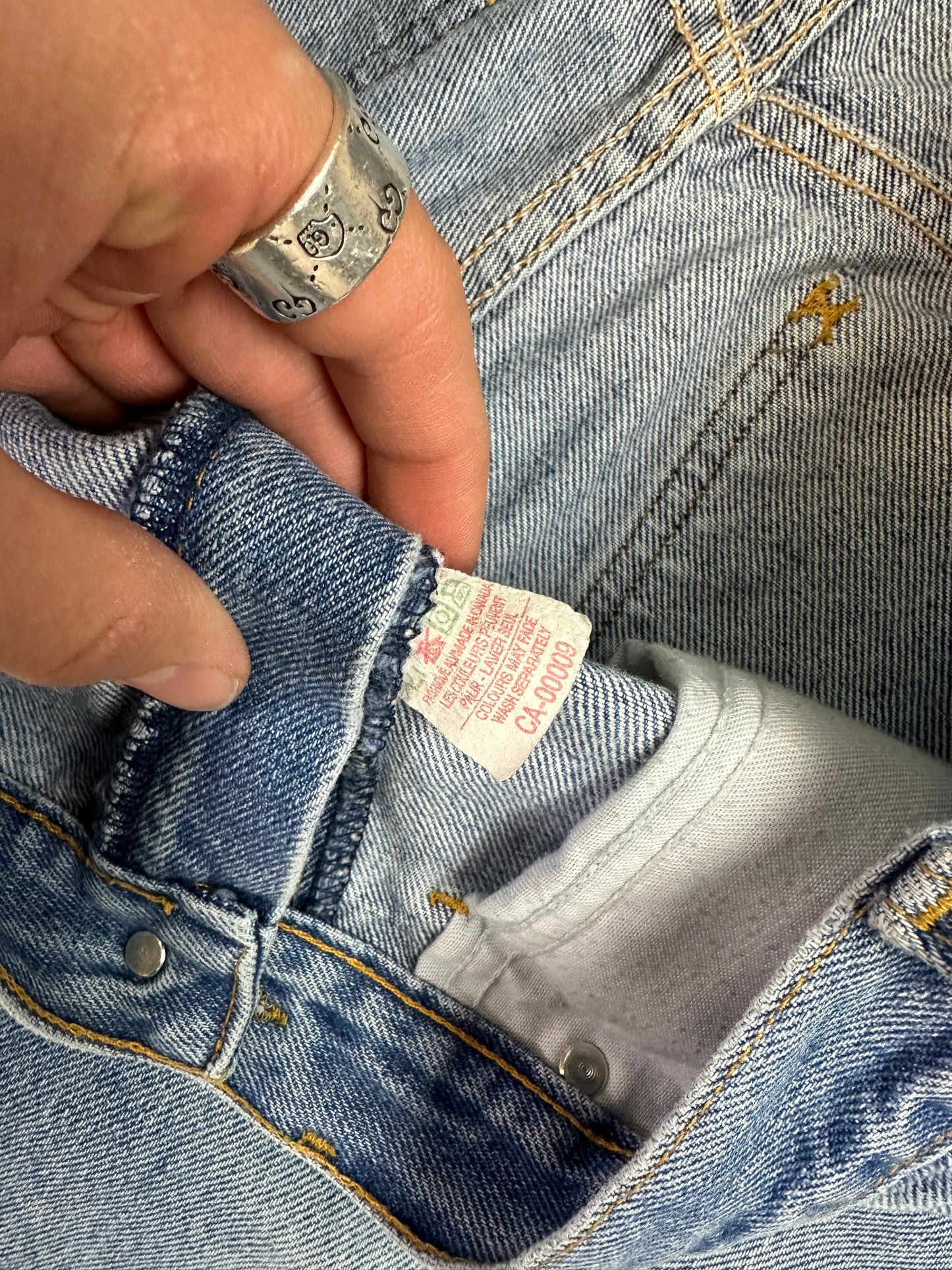 80s Lee Distressed Light Wash Denim 33"