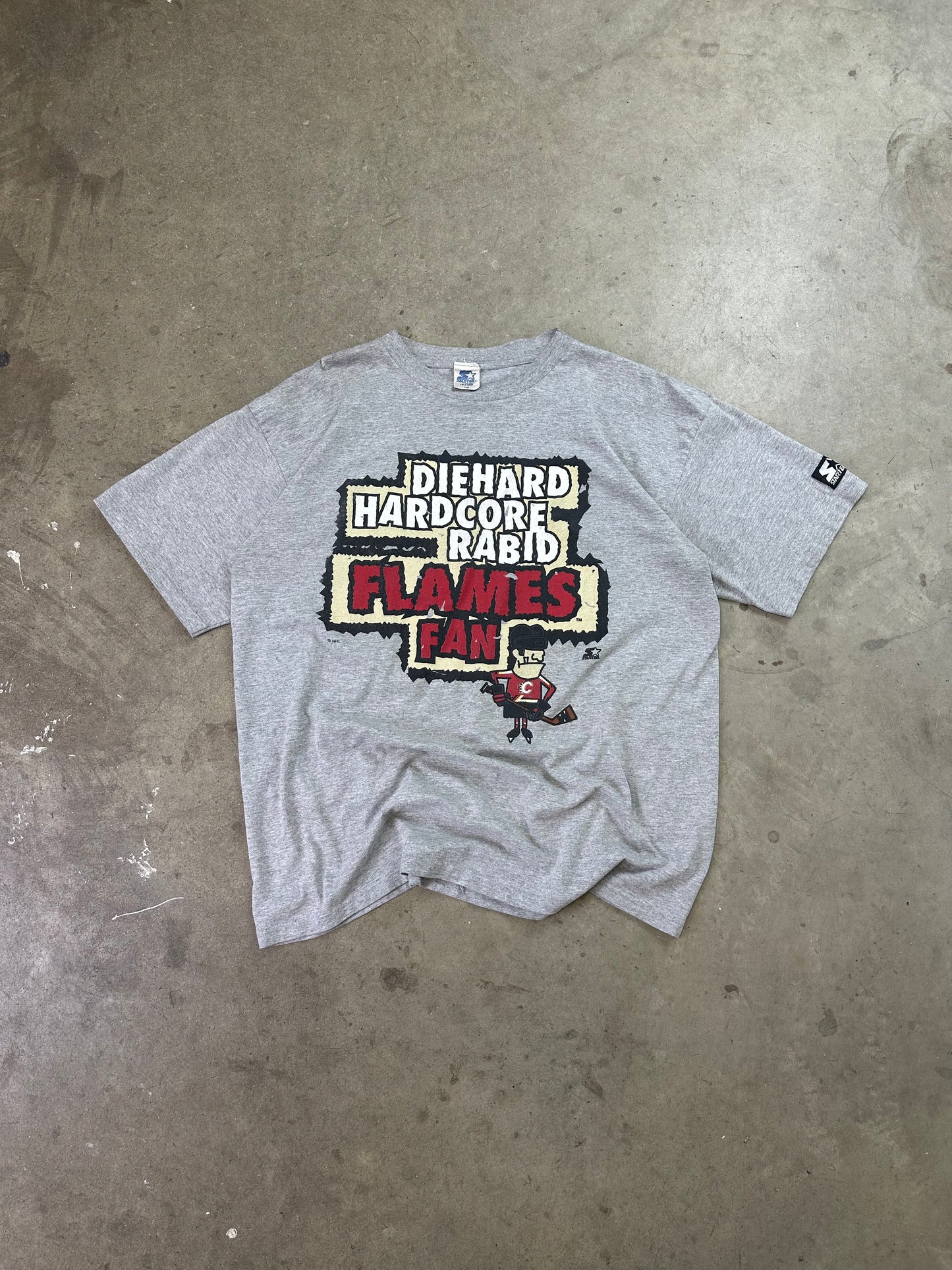 90s Starter Calgary Flames Diehard Fan Tee L/XL