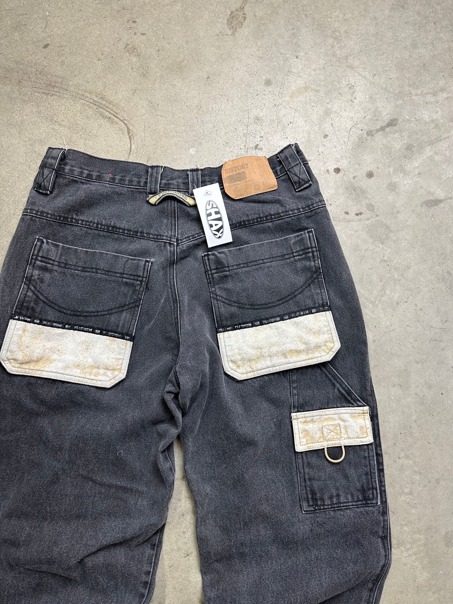 Platinum Life Black Baggy Y2K Denim 34"