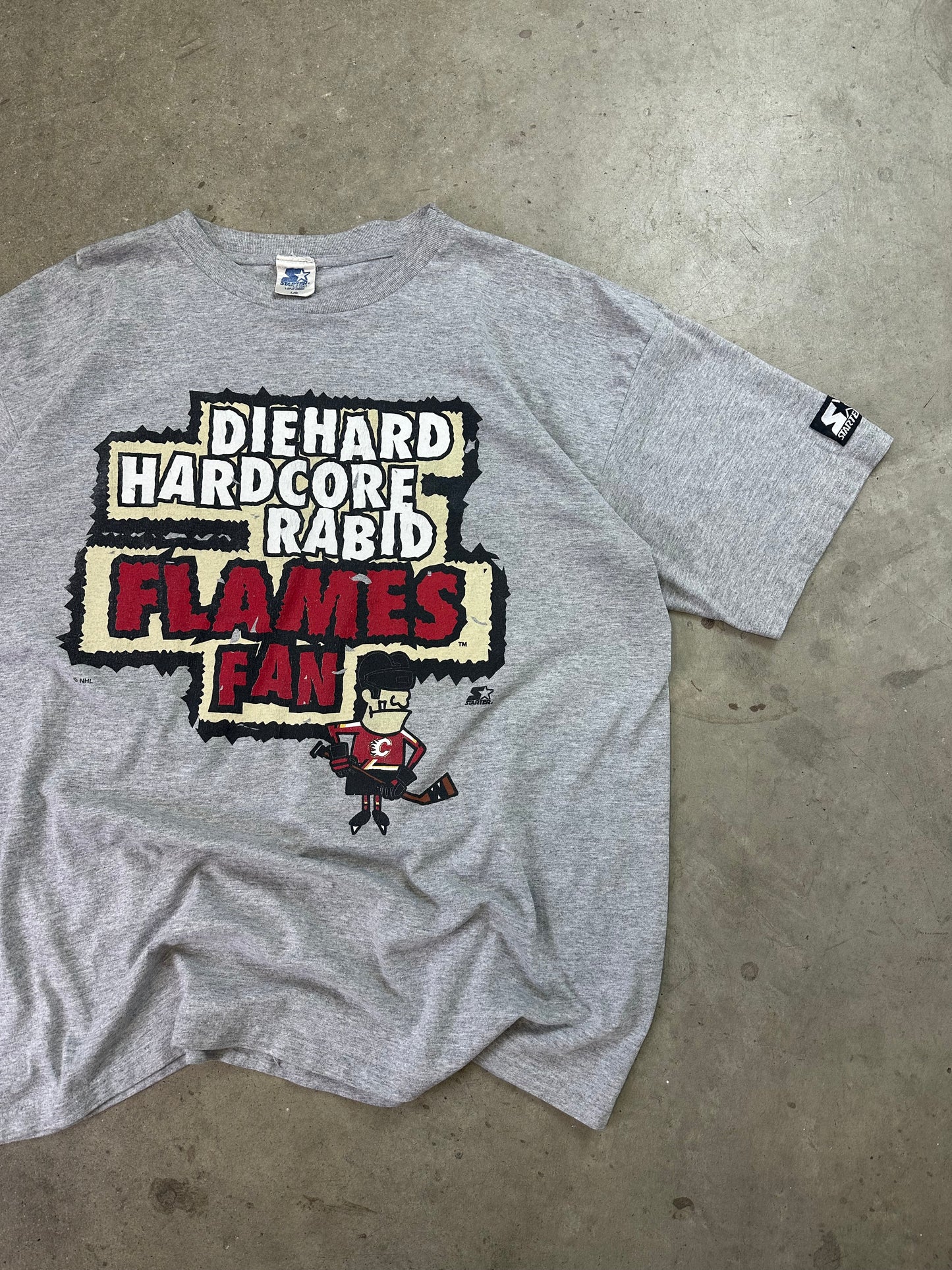 90s Starter Calgary Flames Diehard Fan Tee L/XL