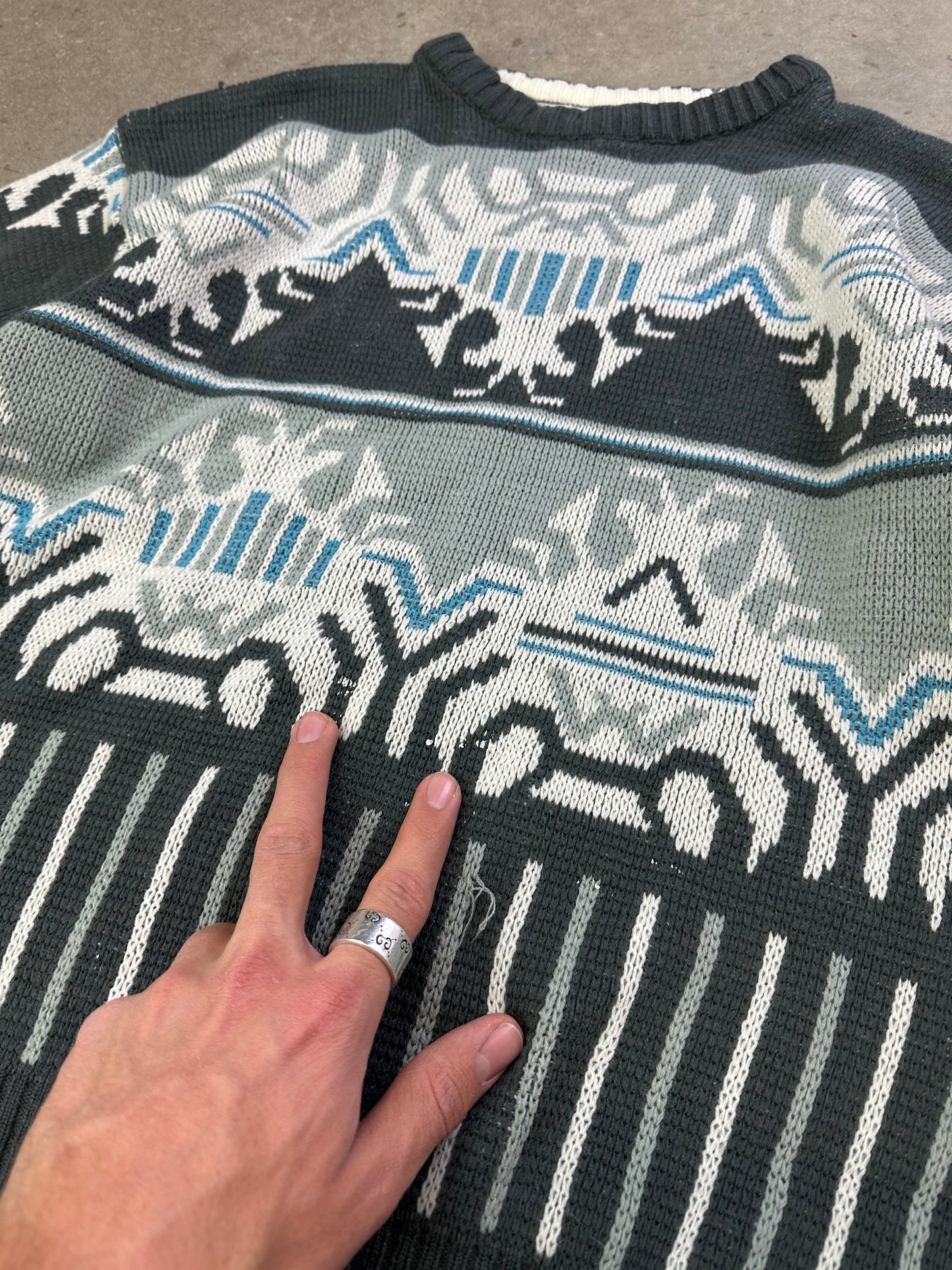 90s Pattern Knit Sweater S/M