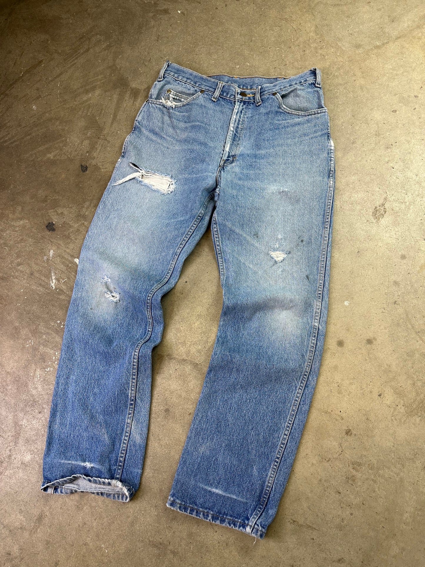 80s Lee Distressed Light Wash Denim 33"