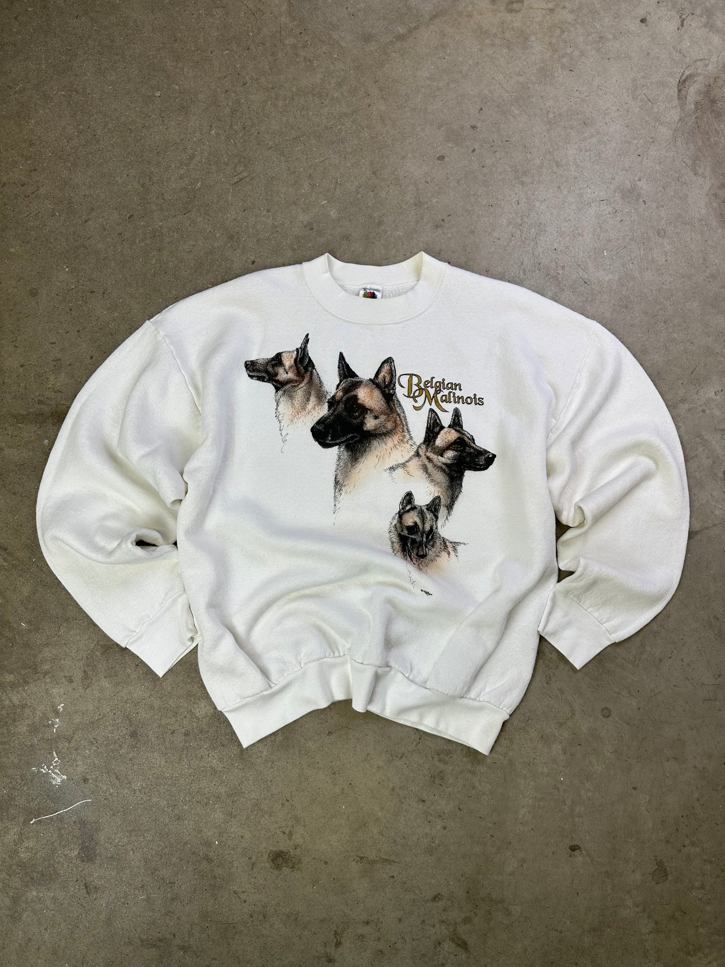 90s Belgian Malinois Dog Crewneck XL