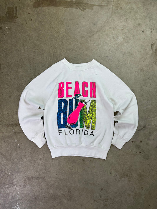 80s Beach Bum Florida Crewneck Small