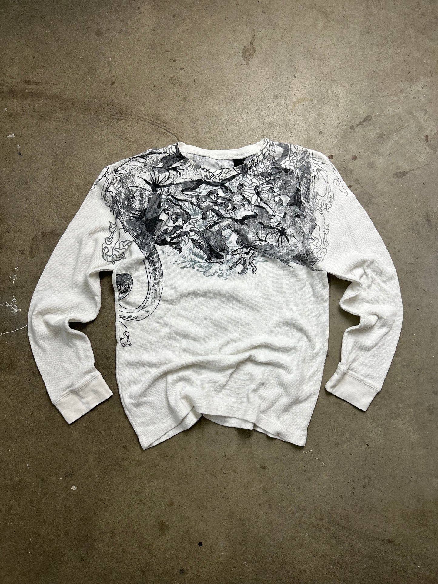 Affliction Style Dragon Thermal Longsleeve Medium