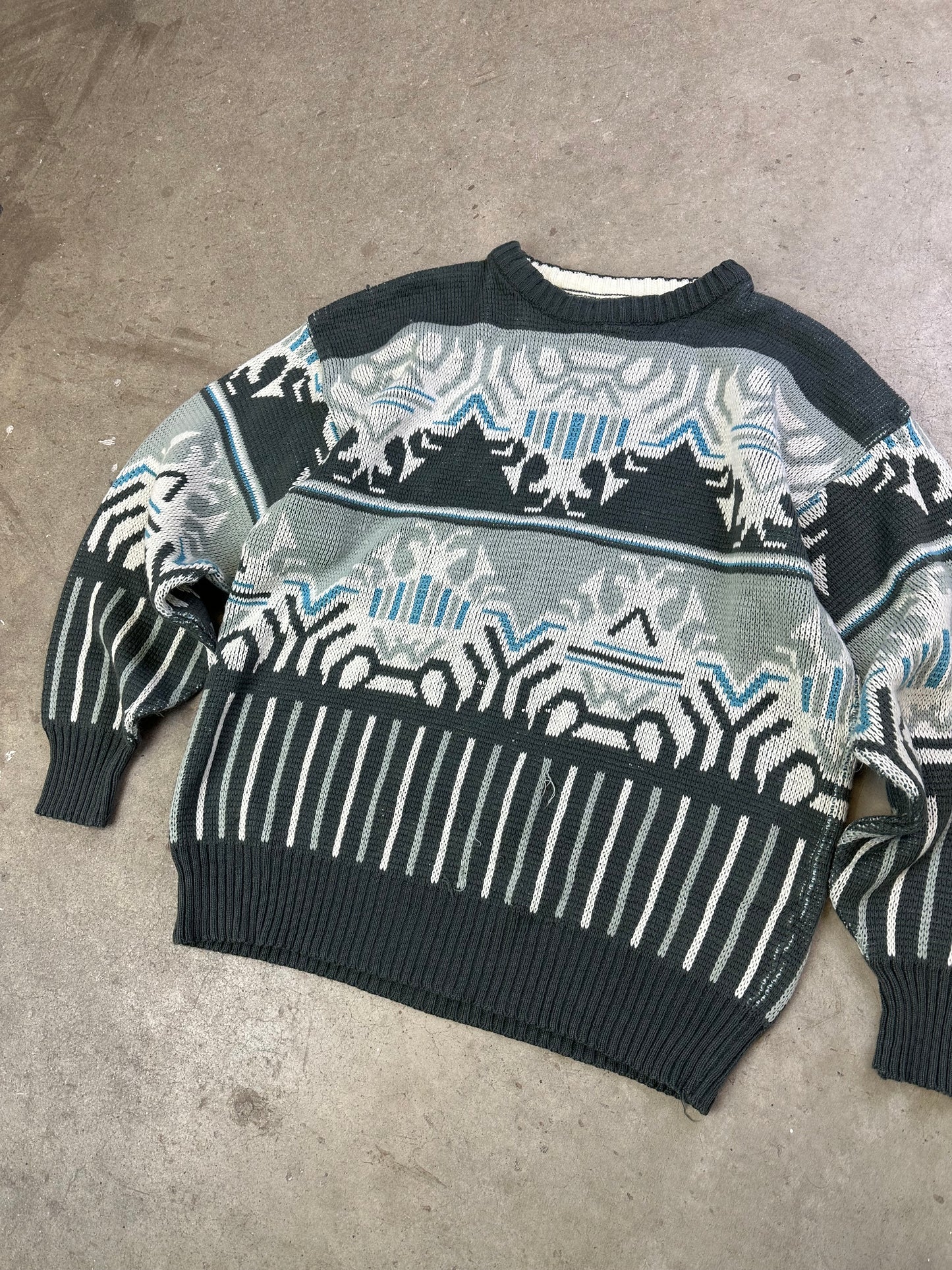 90s Pattern Knit Sweater S/M