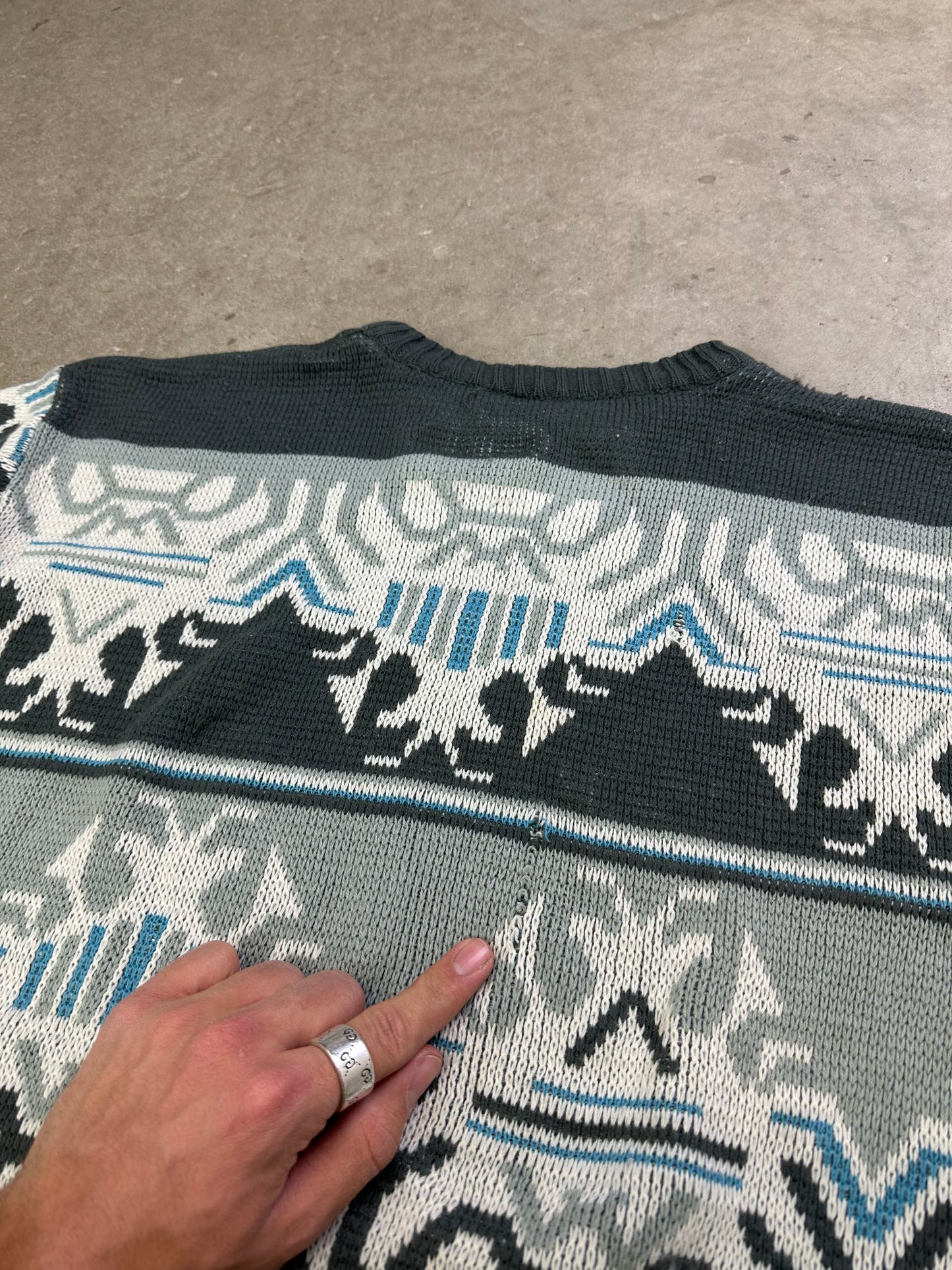 90s Pattern Knit Sweater S/M